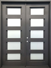 72 in x 96 in 5 Lite Wrought Iron Exterior Door