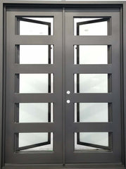 72 in x 96 in 5 Lite Wrought Iron Exterior Door