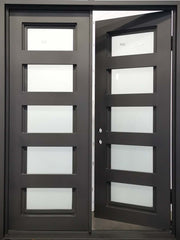 72 in x 96 in 5 Lite Wrought Iron Exterior Door