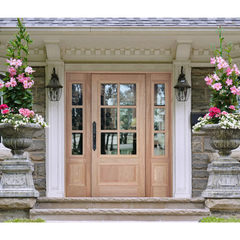5/9x6/8 Exterior Mahogany Door 6 Lite with Sidelights