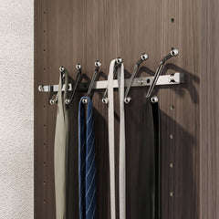 Polished Chrome Screw-Mount Tie Rack