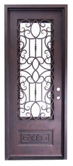 Pasadena 3/6x8/0 Wrought Iron Prehung Exterior Door