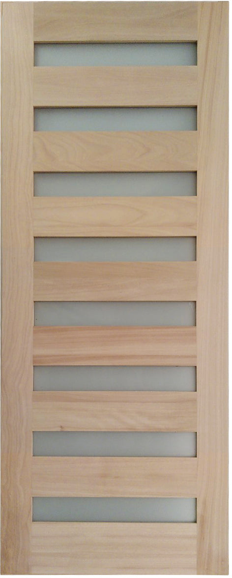 36x96 in. Exterior Mahogany Door Slab | Modern 8 Lite