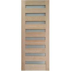 36x96 in. Exterior Mahogany Door Slab | Modern 8 Lite