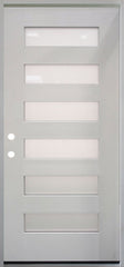 3/0x6/8 Single Prehung Fiberglass Primed Door with 6 Lites