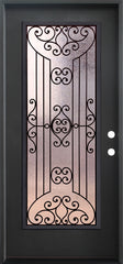 Jupiter 3/0x6/8 Single Prehung Fiberglass Door in Black