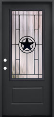 Texas Star 3/0x6/8 Single Prehung Fiberglass Door in Black