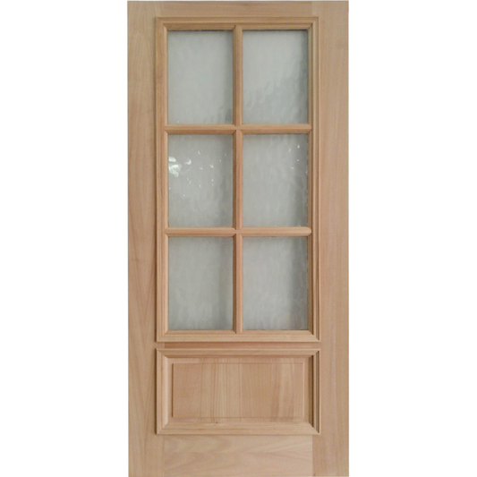 36x80 in Exterior Mahogany Door Slab | 6 Lite with Moulding