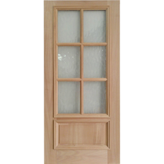 36x80 in Exterior Mahogany Door Slab | 6 Lite with Moulding
