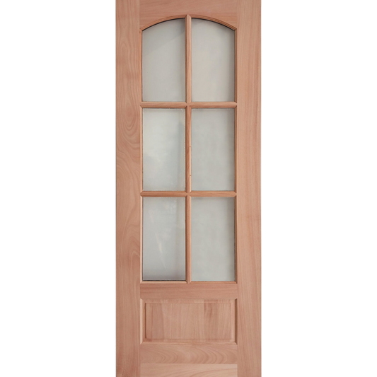 36x96 in. Exterior Mahogany Door Slab | Arched 6 Lite