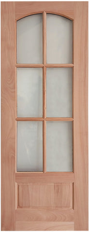 36x96 in. Exterior Mahogany Door Slab | Arched 6 Lite