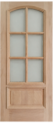 36x80 in Exterior Mahogany Door Slab | Arched 6 Lite