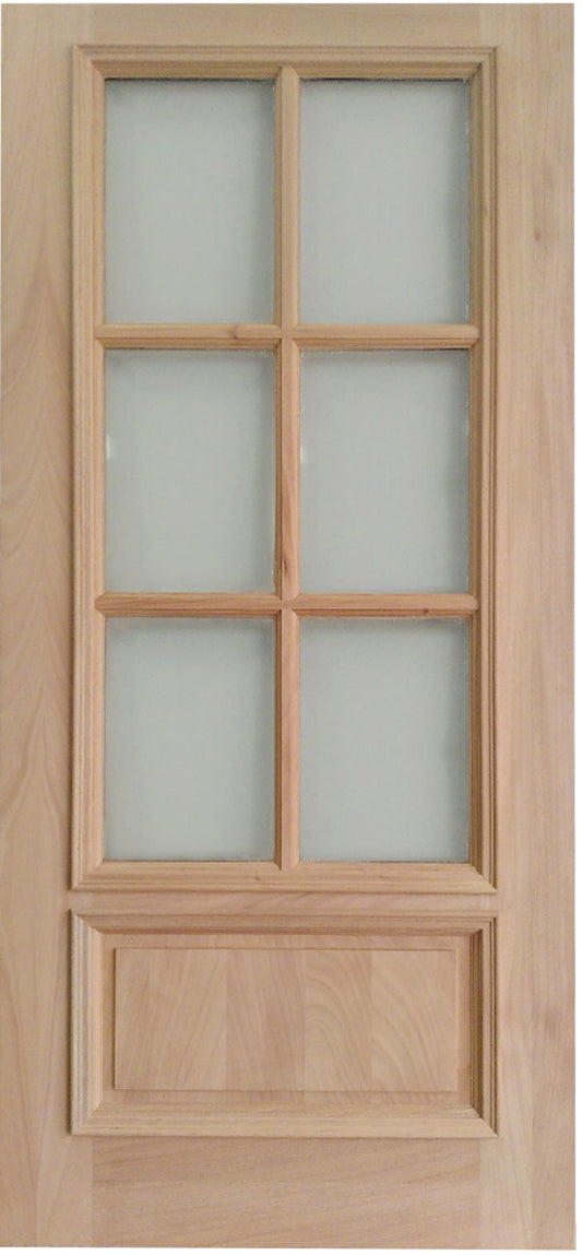 36x80 in Exterior Mahogany Door Slab | 6 Lite with Moulding