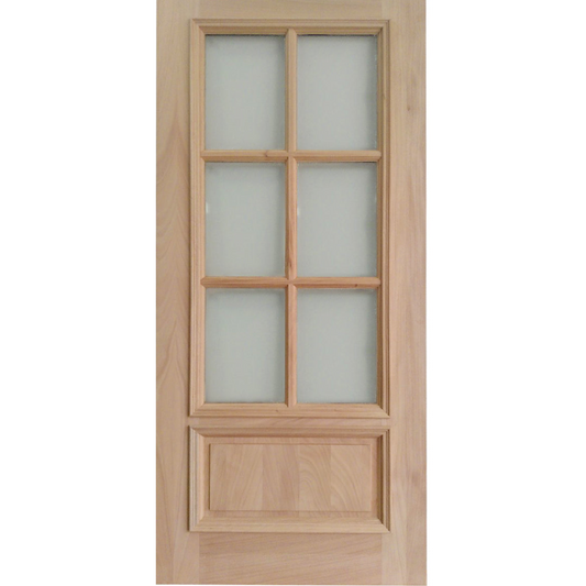 36x80 in Exterior Mahogany Door Slab | 6 Lite with Moulding