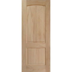 36x96 in. Exterior Mahogany Door Slab | Arched 2 Panel with Grooves