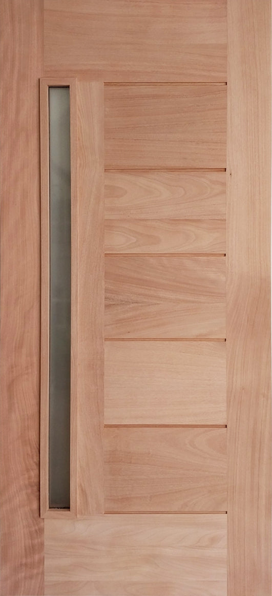 36x80 in. Exterior Mahogany Door Slab | Modern 1 Lite