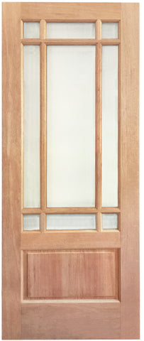 36x80 in. Exterior Mahogany Door Slab | Prairie 9 Lite
