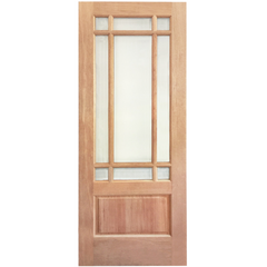 36x80 in. Exterior Mahogany Door Slab | Prairie 9 Lite