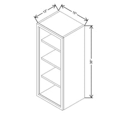 CNC Classic Broadway Cotton 15" W X 36" H Aluminum Frame Glass Door - Vertical