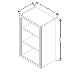 CNC Classic Broadway Driftwood 18" W X 30" H Aluminum Frame Glass Door - Vertical