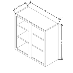 CNC Classic Milano Sunset 30" W X 30" H Aluminum Frame Glass Door - Vertical