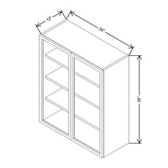 CNC Classic Broadway Cotton 30" W X 36" H Aluminum Frame Glass Door - Vertical
