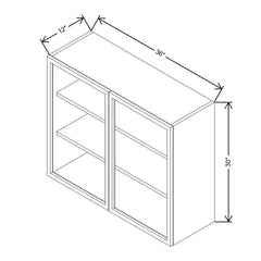 CNC Classic Broadway Cobalt 36" W X 30" H Aluminum Frame Glass Door - Vertical