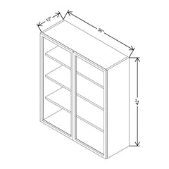 CNC Classic Milano Sunset 36" W X 42" H Aluminum Frame Glass Door - Vertical