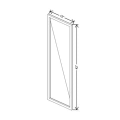 CNC Classic Broadway Driftwood 15" W X 42" H Aluminum Frame Glass Door - Vertical