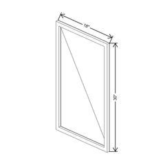 CNC Classic Milano Sunset 18" W X 30" H Aluminum Frame Glass Door - Vertical
