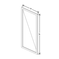 CNC Classic Broadway Coastal 18" W X 36" H Aluminum Frame Glass Door - Vertical