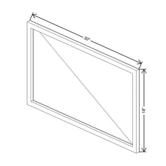 CNC Classic Milano Sunset 30" W X 18" H Aluminum Frame Glass Door - Horizontal