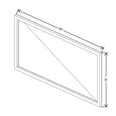 CNC Classic Broadway Graphite 36" W X 18" H Aluminum Frame Glass Door - Horizontal