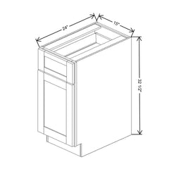 Fabuwood Allure Galaxy Dove 15" W x 32 1/2" H x 24" D ADA Single Door Base Cabinet