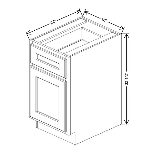 Fabuwood Quest Metro Java 18" W X 32 1/2" H X 24" D Single Door Base Cabinet