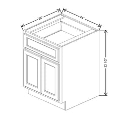 Fabuwood Quest Metro Java 24" W x 32 1/2" H x 24" D ADA Double Door Base Cabinet