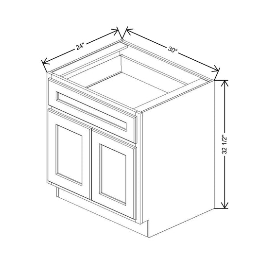 Fabuwood Quest Metro Frost 30" W X 32 1/2" H X 24" D Double Door Base Cabinet