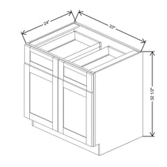 Fabuwood Allure Galaxy Dove 33" W x 32 1/2" H x 24" D ADA Double Door Base Cabinet