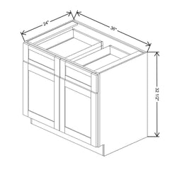Fabuwood Allure Galaxy Dove 36" W x 32 1/2" H x 24" D ADA Double Door Base Cabinet