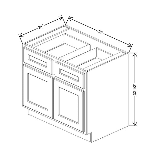 Fabuwood Quest Metro Java 36" W X 32 1/2" H X 24" D Double Door Base Cabinet