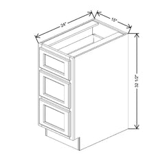 Fabuwood Quest Discovery Frost 15" W x 32 1/2" H x 24" D ADA Drawer Base Cabinet