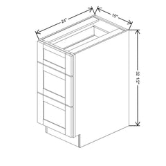Fabuwood Allure Galaxy Dove 15" W x 32 1/2" H x 24" D ADA Drawer Base Cabinet