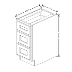 Fabuwood Quest Metro Frost 15" W X 32 1/2" H X 24" D 3 Drawer Base Cabinet