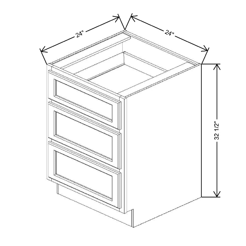 Fabuwood Quest Discovery Frost 24" W x 32 1/2" H x 24" D ADA Drawer Base Cabinet