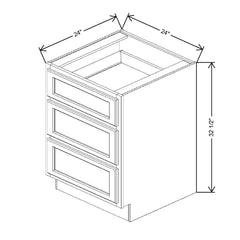Fabuwood Quest Metro Frost 24" W x 32 1/2" H x 24" D ADA Drawer Base Cabinet