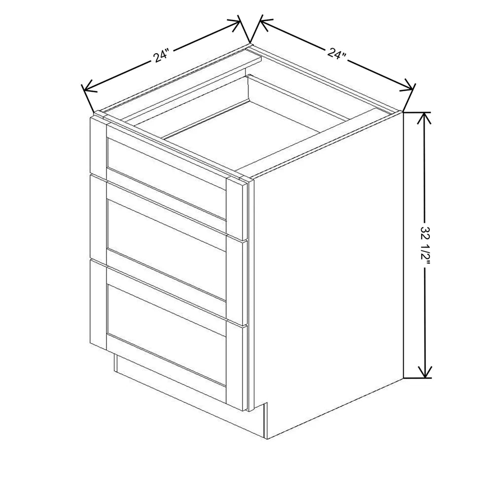 Fabuwood Allure Galaxy Dove 24" W x 32 1/2" H x 24" D ADA Drawer Base Cabinet