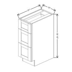 Fabuwood Allure Galaxy Dove 12" W x 32 1/2" H x 21" D ADA Vanity Drawer Base Cabinet