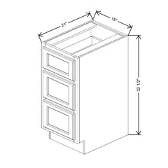 Fabuwood Quest Metro Mist 15" W x 32 1/2" H x 21" D ADA Vanity Drawer Base Cabinet