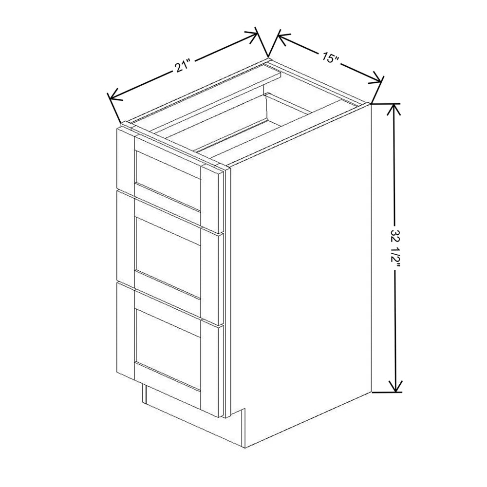 Fabuwood Allure Galaxy Timber 15" W x 32 1/2" H x 21" D ADA Vanity Drawer Base Cabinet