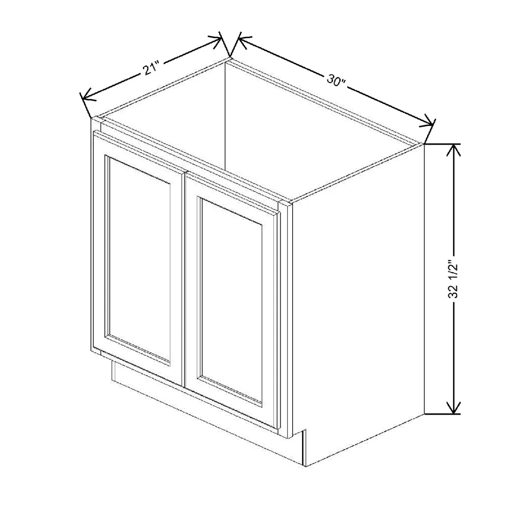 Fabuwood Quest Discovery Frost 30" W x 32 1/2" H x 24" D ADA Vanity Sink Base Cabinet